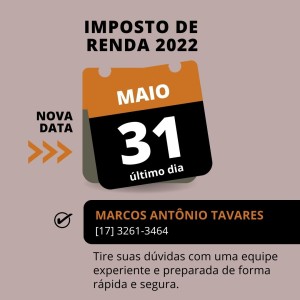 Prazo do imposto de renda IRPF 2022 prorrogação post instagram